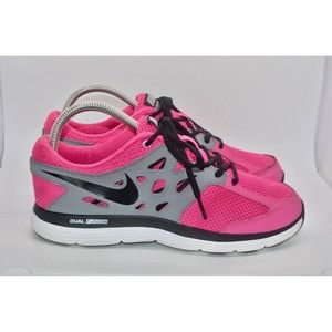 Nike 599295-600 Dual Fusion Lite Pink/Gray Running Shoes Size 6Y